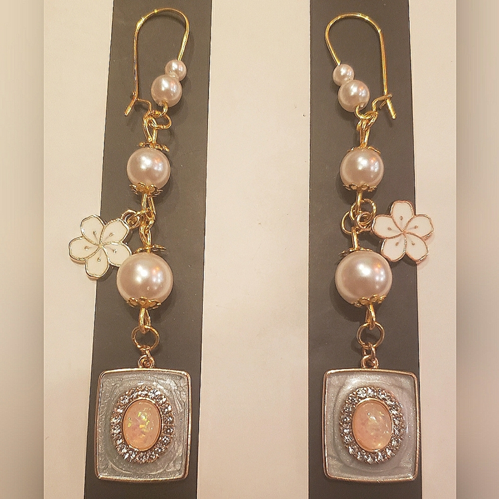 Handmade Cute Charms & Flowers Dangle Earrings
